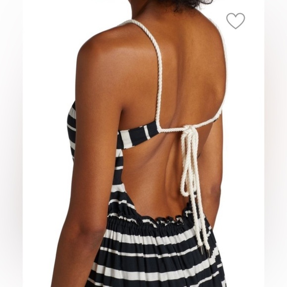 Jonathan Simkhai Swim Maxi Dress Rope Striped Halter XS Beach Coastal Vacation - Picture 4 of 16